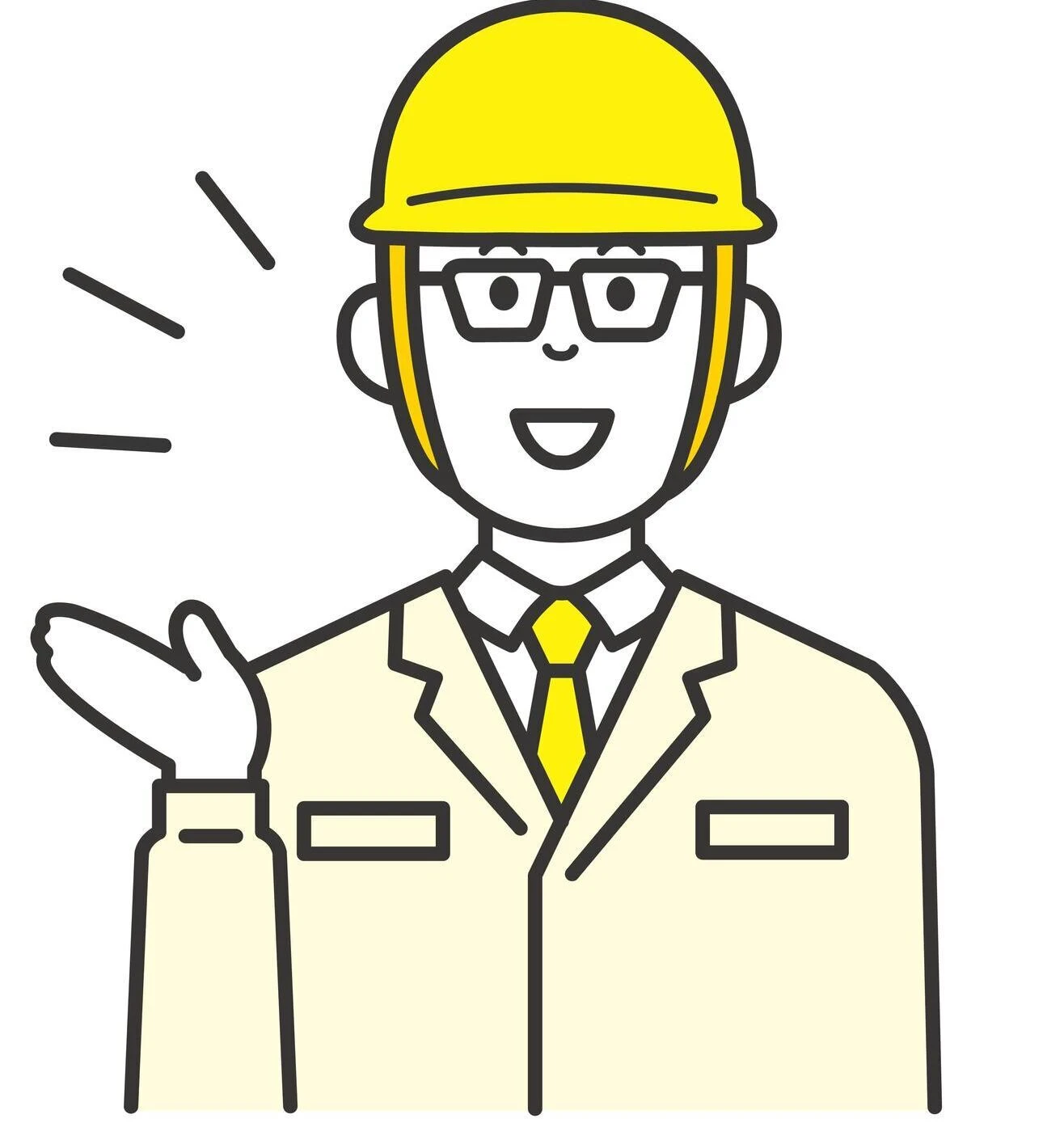 話す工事作業員